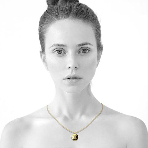 Solid 925 Sterling Silver Initial Alphabet Personalised Disc Necklace
